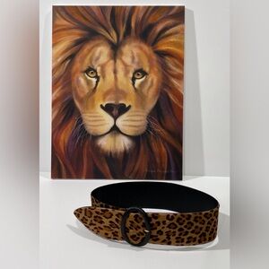 Ralph Lauren wide leopard print belt